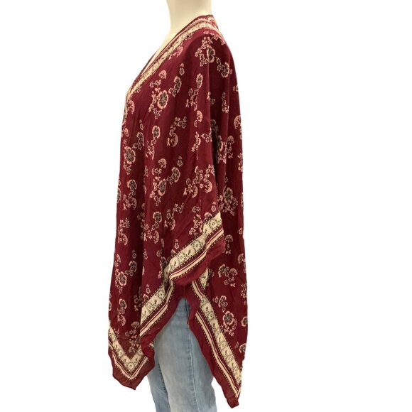 Anna Stylist and comfortable BoHo women's shaw one size burgandy floral - Picture 3 of 4